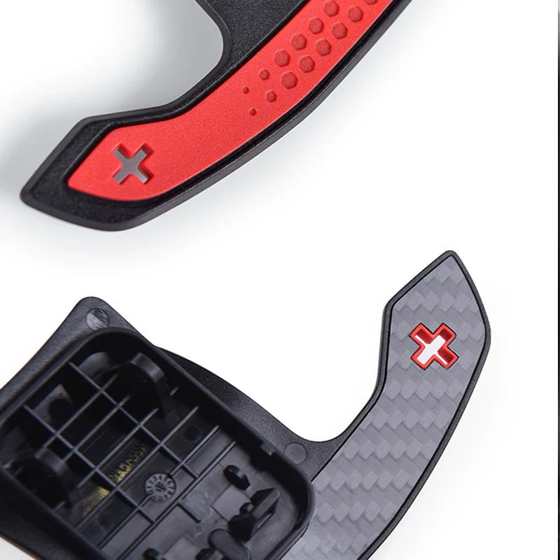BMW Steering Wheel Replacement Trim with Paddle Shifters and M1/M2 Buttons - Dry Carbon Fiber with Nappa Leather Finish(Standard)5/7/8/X3/X4/X5/X6/X7
