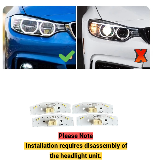 BMW M3 M4 4 Series F80 F81 F82 F83 F32 F36 F33 Yellow LED DRL Module 2012-2016