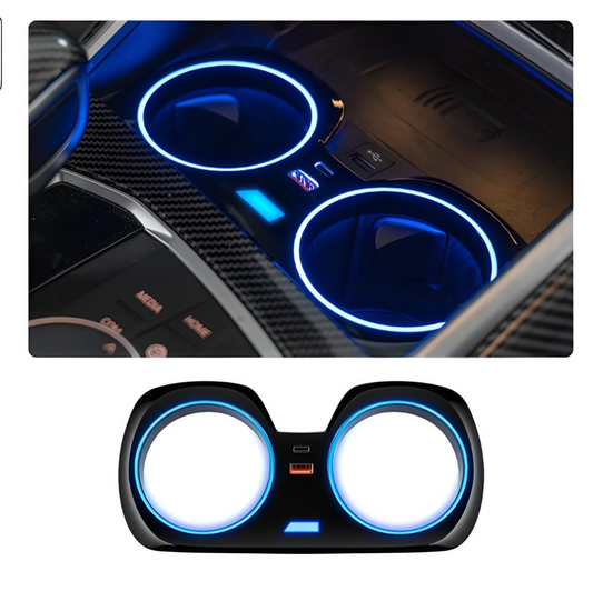 BMW Cup Holder LED Lights with USB Charger