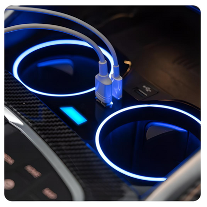 BMW Cup Holder LED Lights with USB Charger