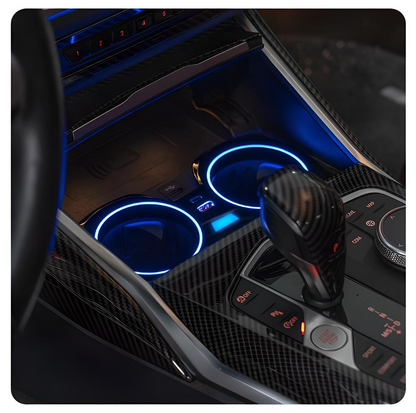 BMW Cup Holder LED Lights with USB Charger