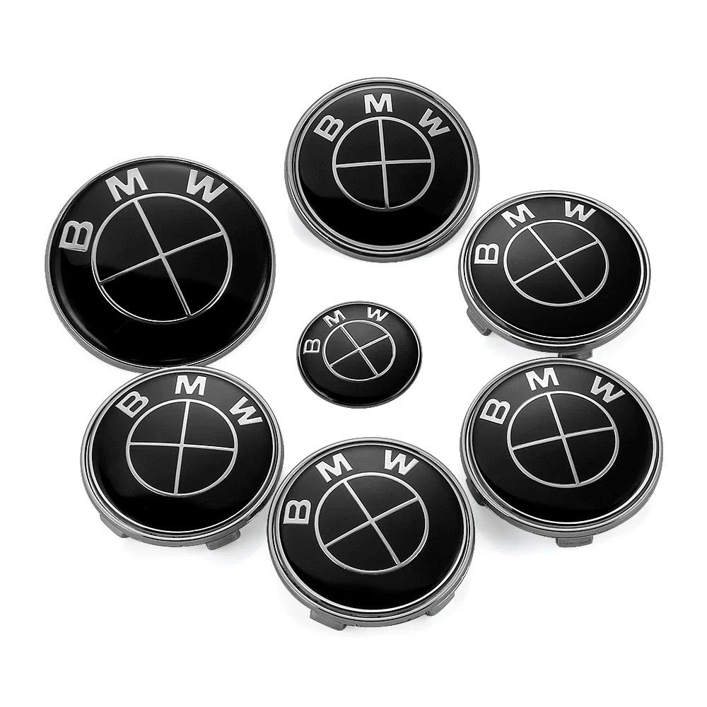 BMW Emblem and Wheel Center Cap 7-Piece Set