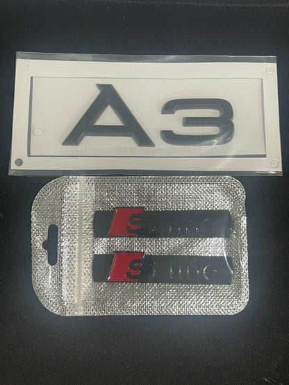 Audi A3 S3 RS3 Black Emblem Badge