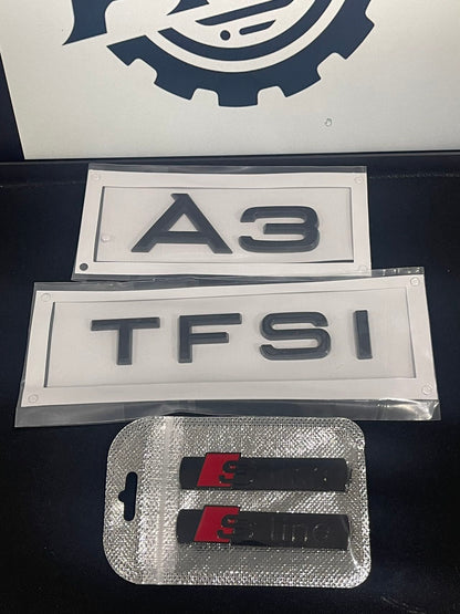 Audi A3 S3 RS3 Black Emblem Badge