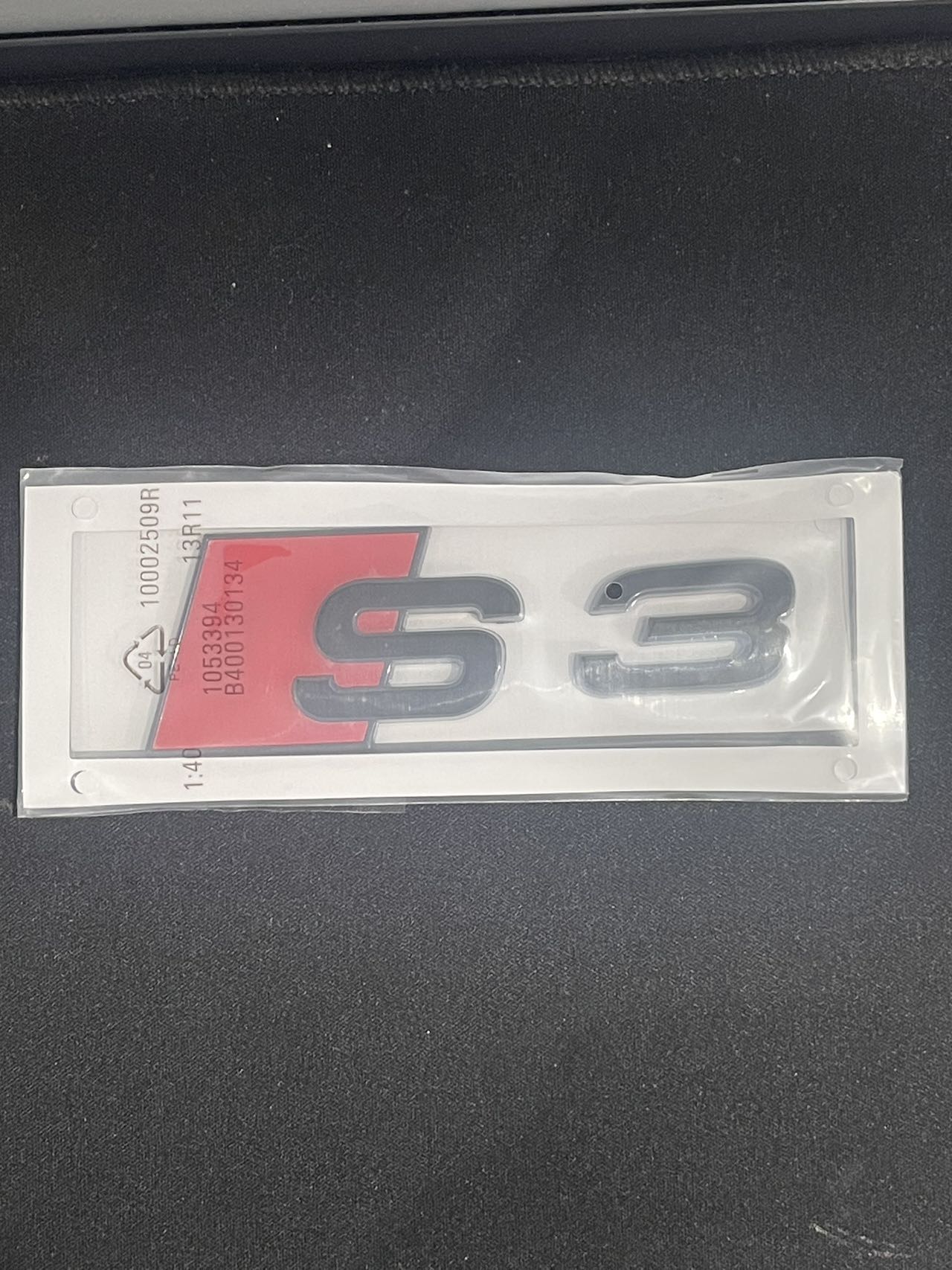 Audi A3 S3 RS3 Black Emblem Badge