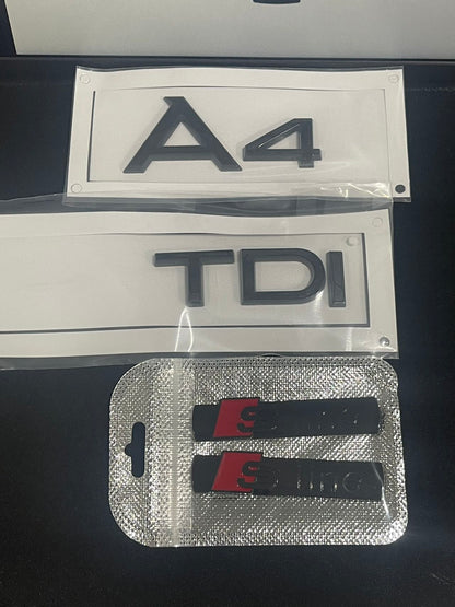 Audi A4 S4 RS4 Black Emblem Badge