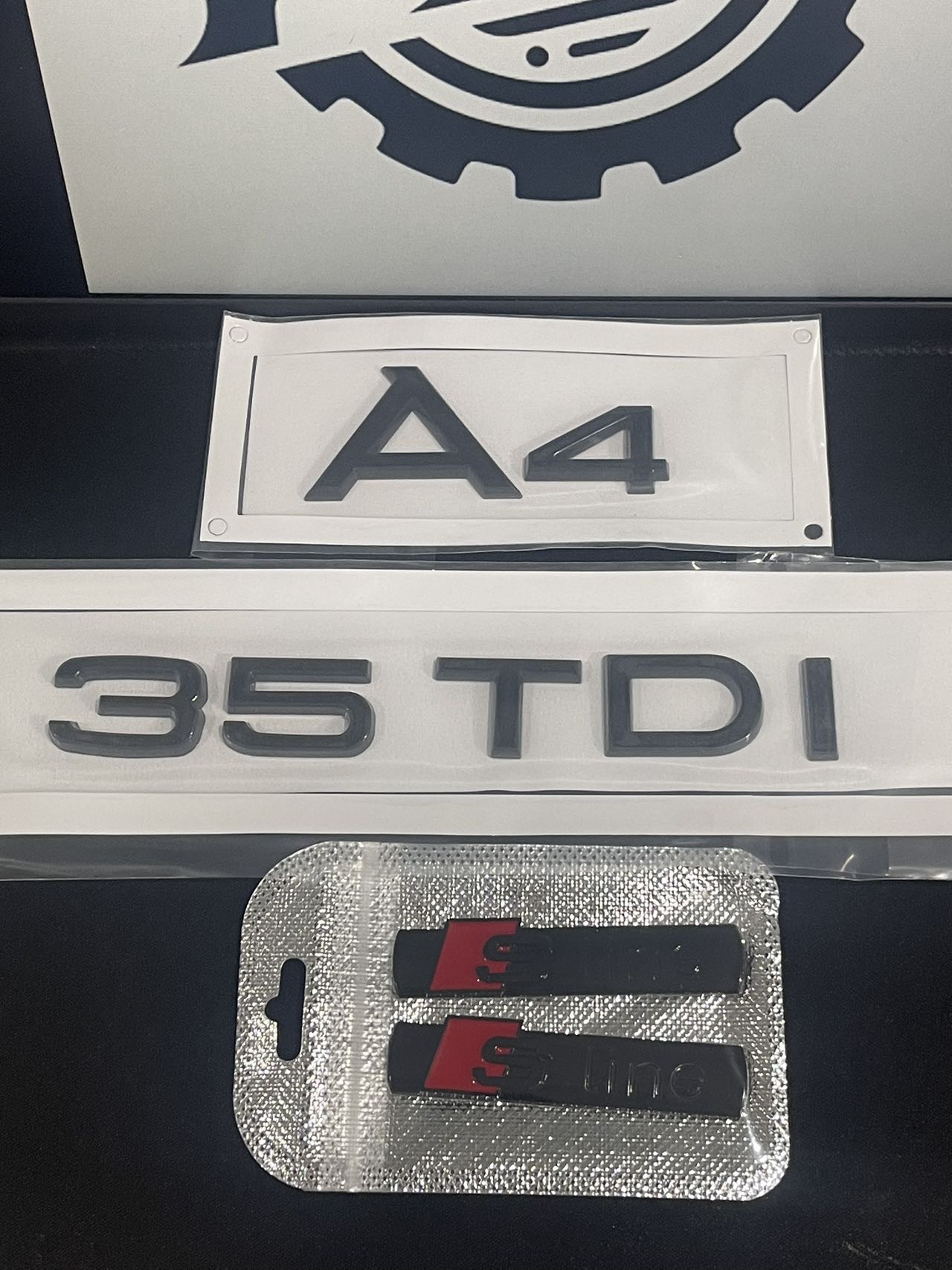 Audi A4 S4 RS4 Black Emblem Badge