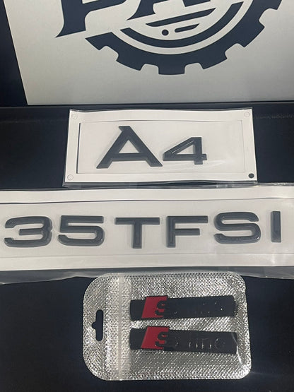 Audi A4 S4 RS4 Black Emblem Badge