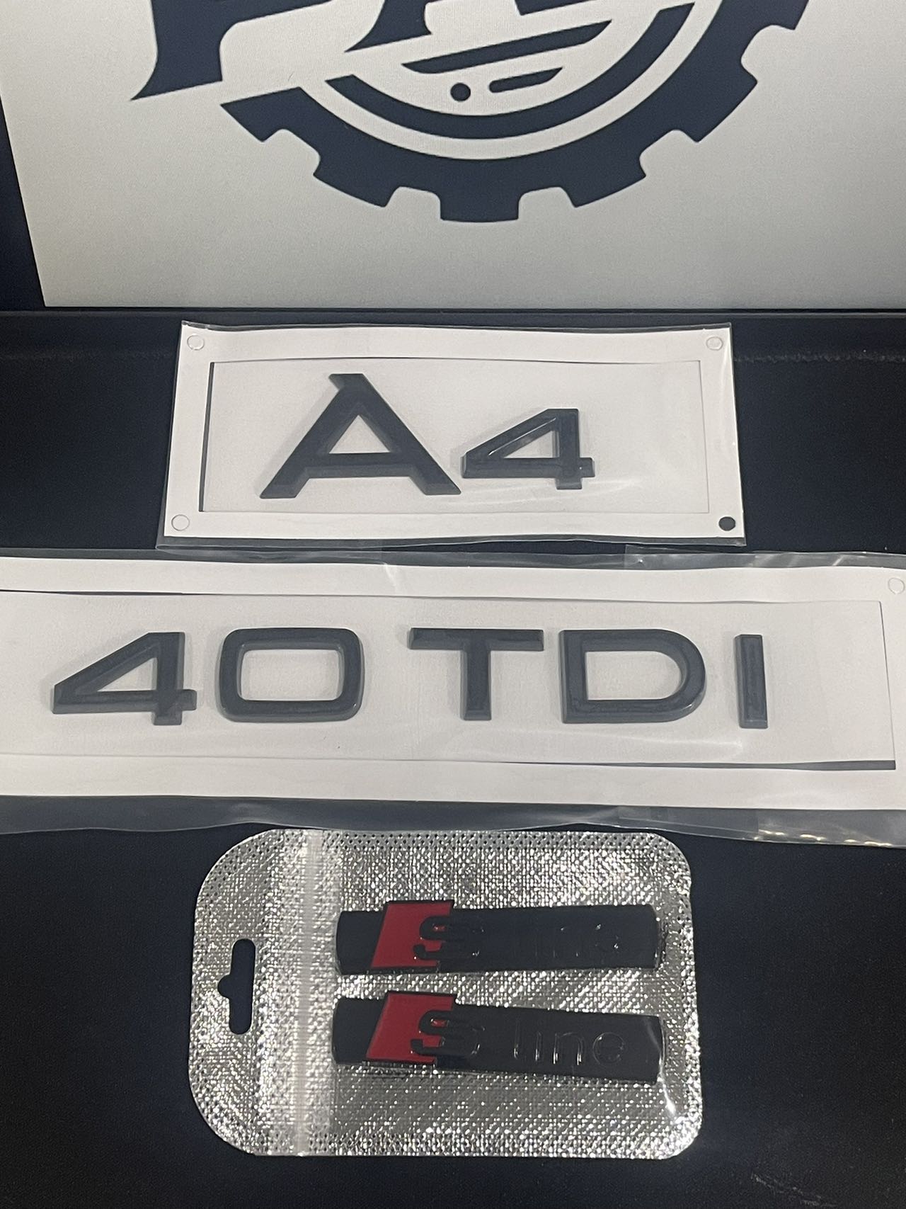 Audi A4 S4 RS4 Black Emblem Badge