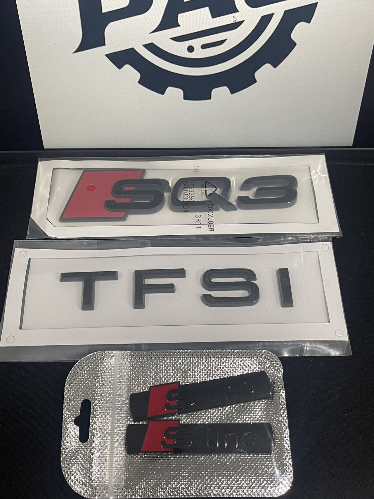 Audi Q3 SQ3 Black Emblem Badge