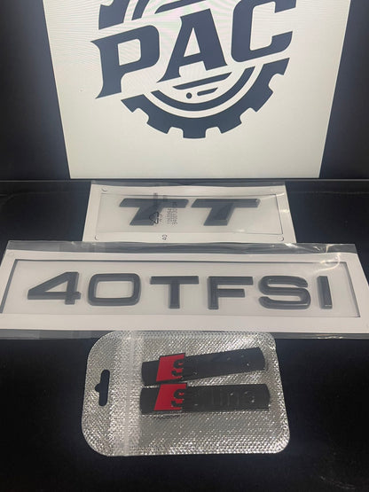 Audi TT TTs TTRs Black Emblem Badge