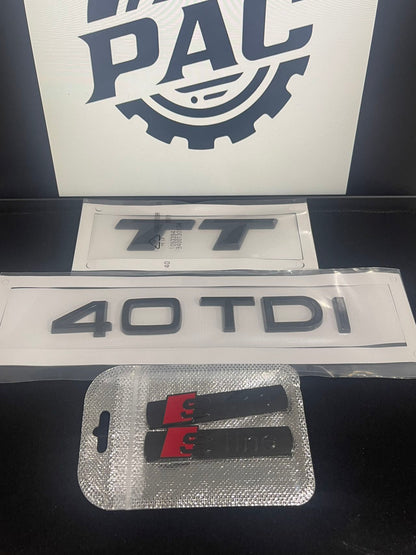 Audi TT TTs TTRs Black Emblem Badge