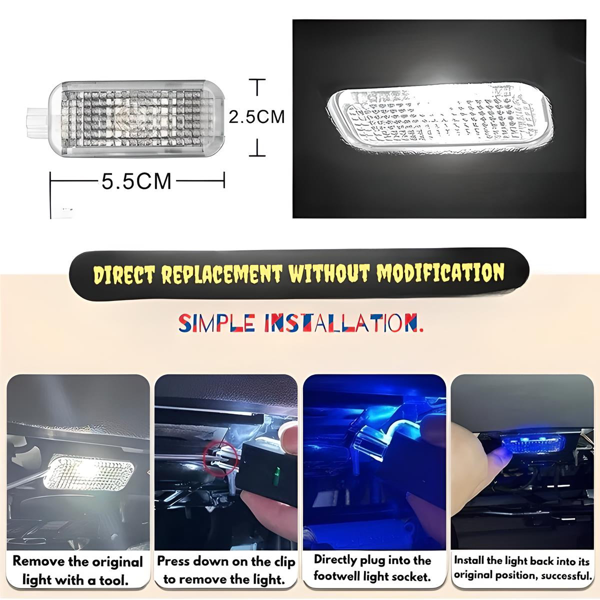 LED RGB Footwell Light For Audi VW