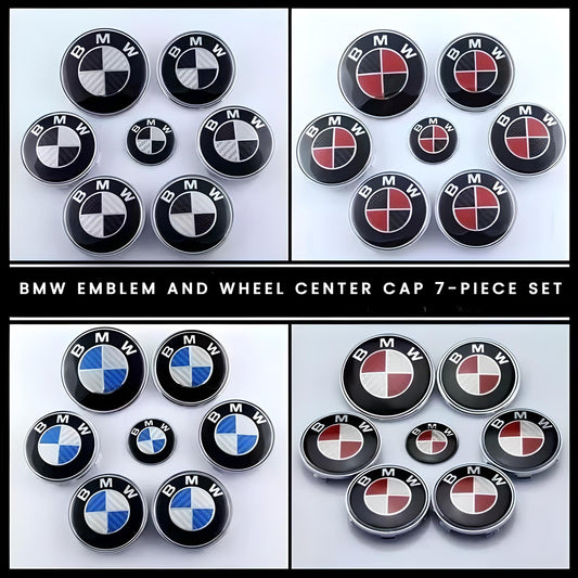 BMW Emblem and Wheel Center Cap 7-Piece Set