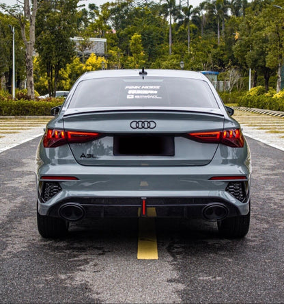 2021-2024 Audi A3 8Y Glossy Black RS3 Rear Diffuser and Rear section exhaust