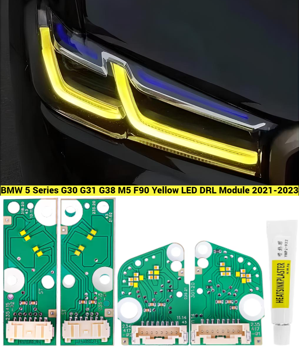 BMW 5 Series G30 G31 G38 M5 F90 Yellow LED DRL Module 2021-2023