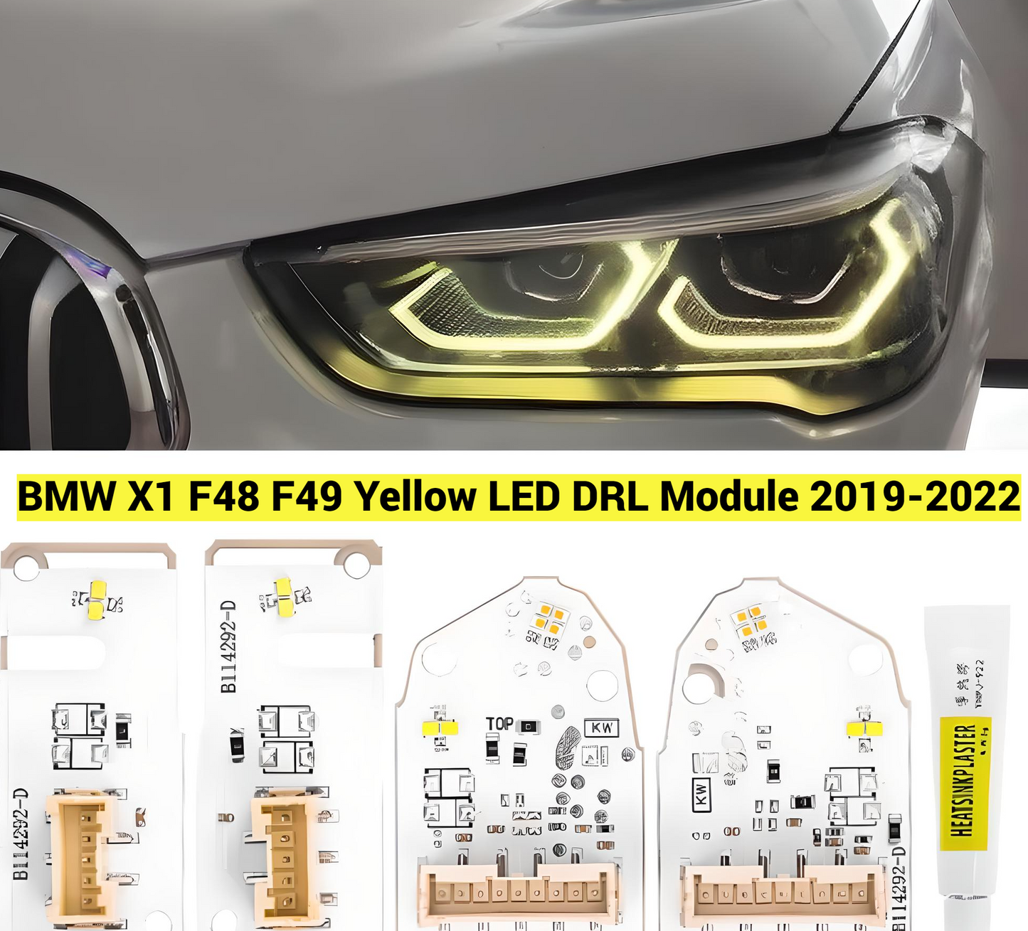 BMW X1 F48 F49 Yellow LED DRL Module 2019-2022