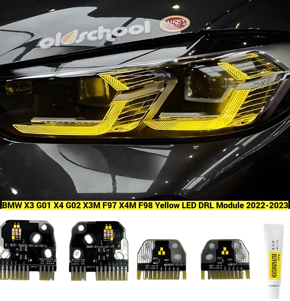 BMW X3 G01 X4 G02 X3M F97 X4M F98 Yellow LED DRL Module 2022-2023