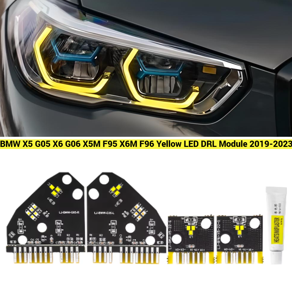 BMW X5 G05 X6 G06 X5M F95 X6M F96 Yellow LED DRL Module 2019-2023