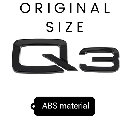 Audi Q3 SQ3 Black Emblem Badge