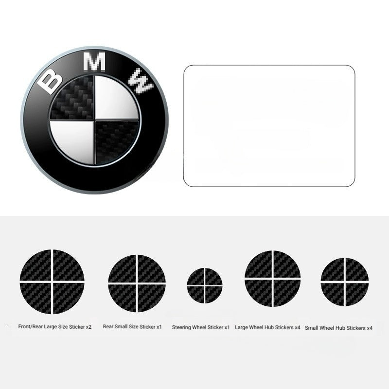 BMW Carbon Fiber Look Badge Roundel Overlay