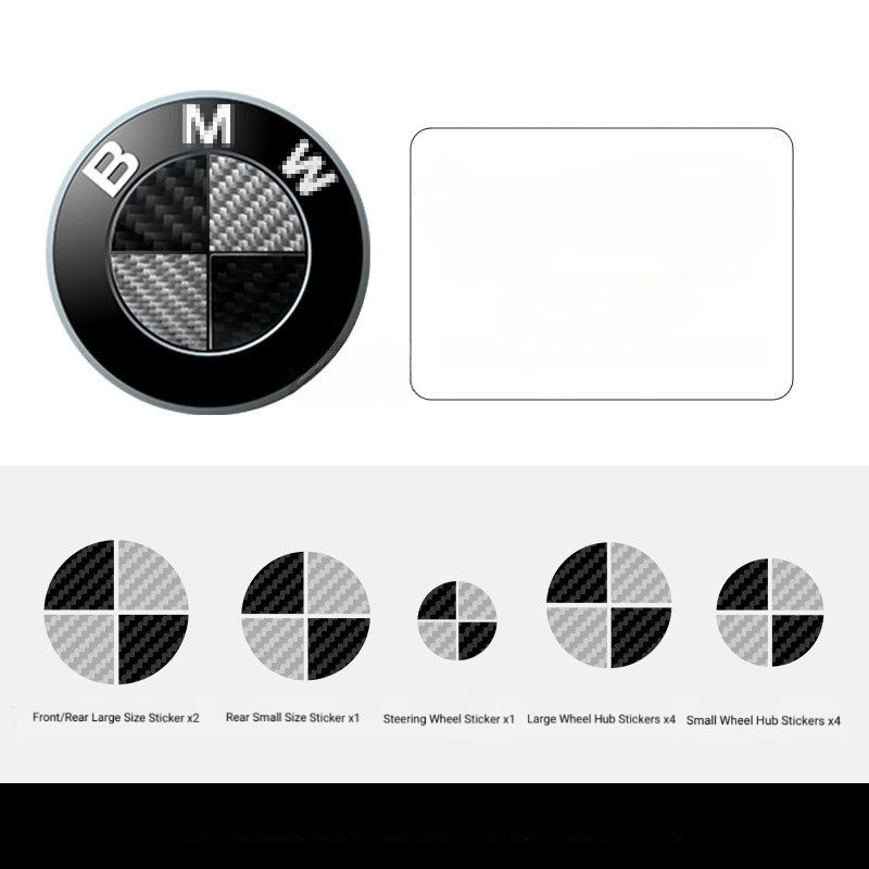 BMW Carbon Fiber Look Badge Roundel Overlay