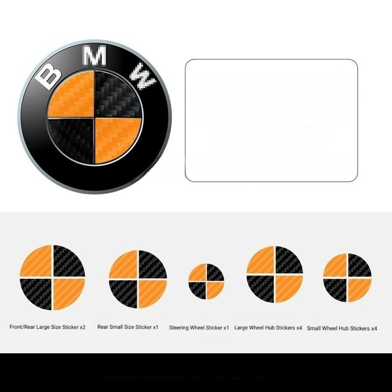 BMW Carbon Fiber Look Badge Roundel Overlay